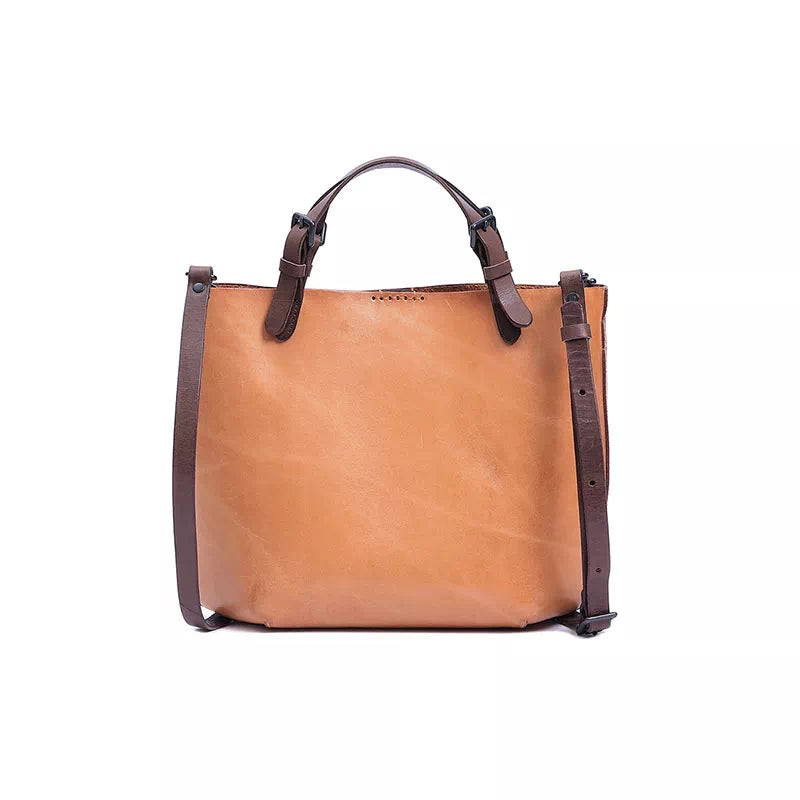 Artisan leather mini tote bag