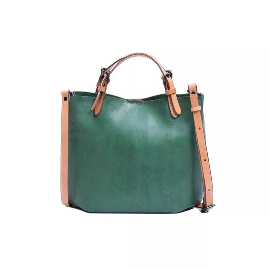 Handcrafted vegetable-tanned leather tote