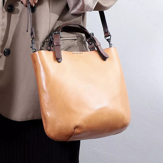 Artisan-crafted mini tote with leather