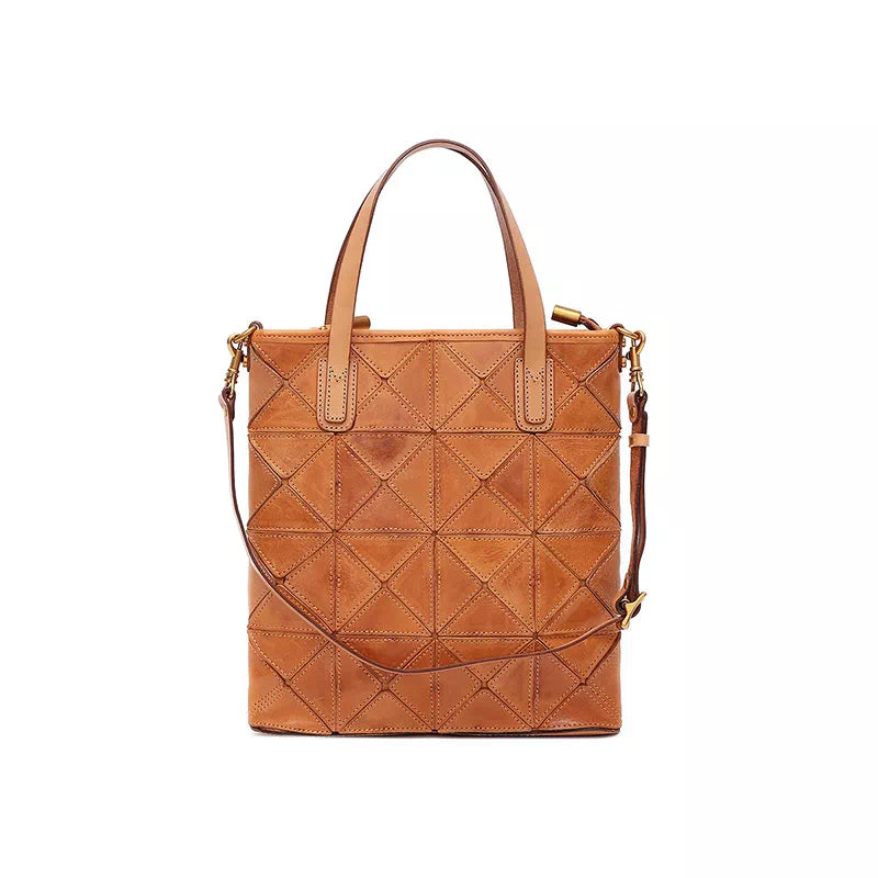 Stylish vegetable-tanned leather handbag