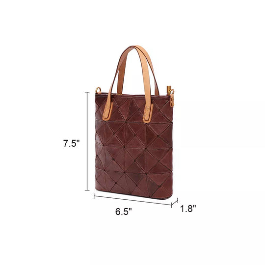 Chic and trendy small leather tote bag