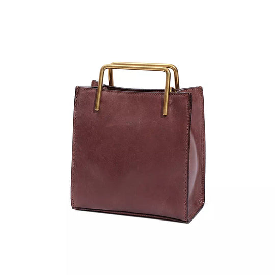 Stylish vegetable-tanned leather tote for women