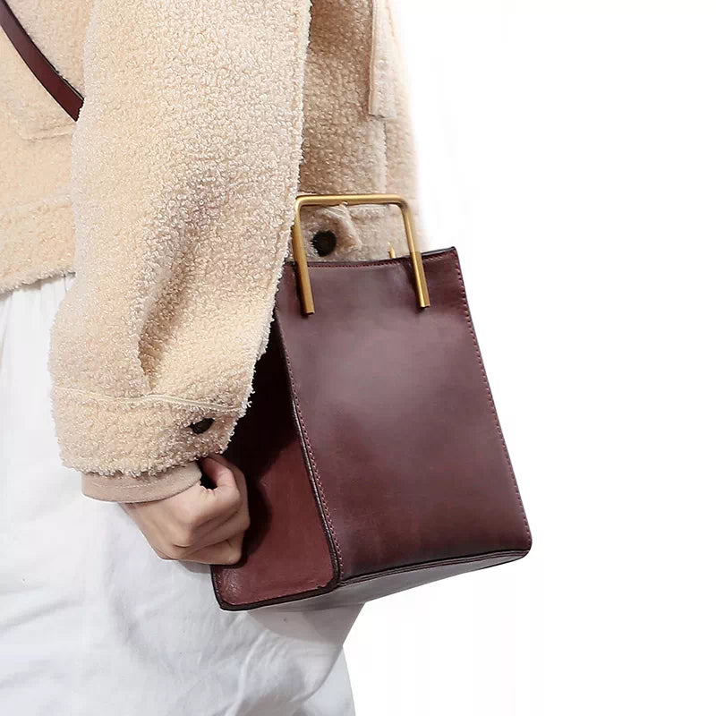 Luxury leather tote bag with stylish details