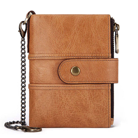 High-quality handmade leather billfold wallet