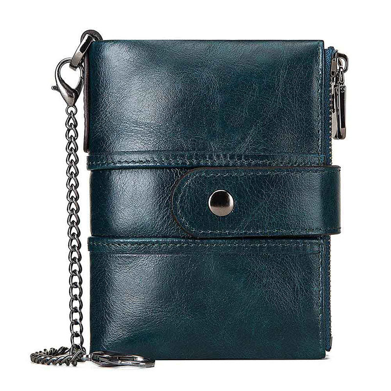 Genuine cowhide leather vintage wallet for men