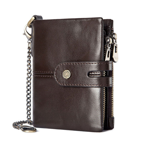 Designer bi-fold wallet with RFID protection