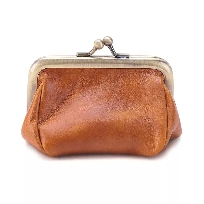 Kiss Lock Coin Purse - Leather Purse Backpack