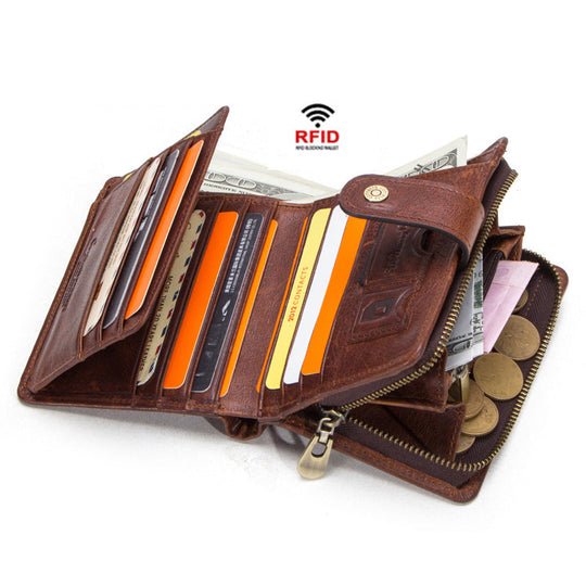 Handmade high-quality small trifold wallet for men