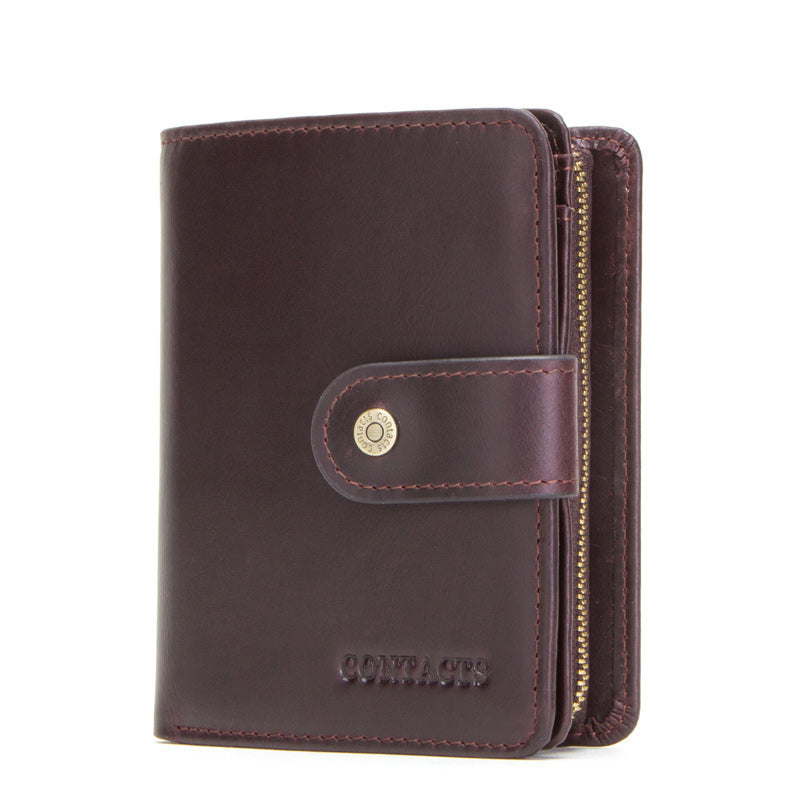 RFID-blocking trifold wallet for men with quality leather