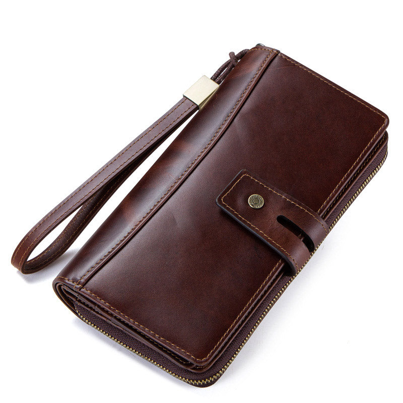 Unique handcrafted leather wristlet for men