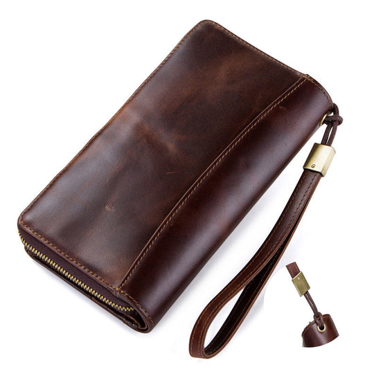 Quality men's leather wristlet with exclusive design