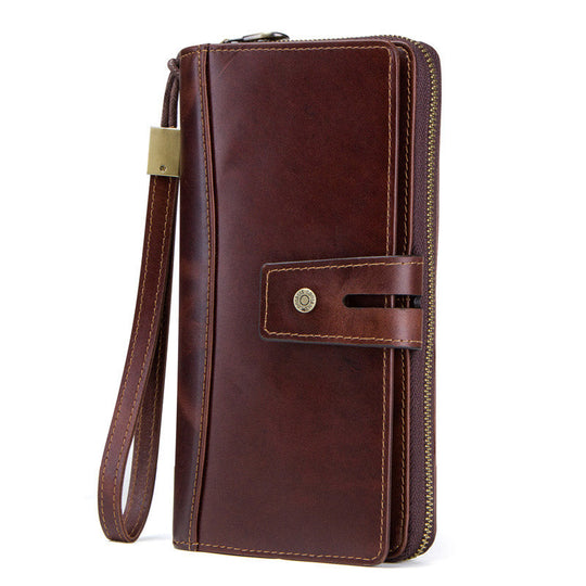 Luxury handcrafted men's wristlet with quality leather