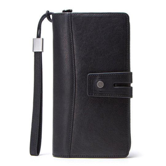 Exclusive leather wristlet wallet for men