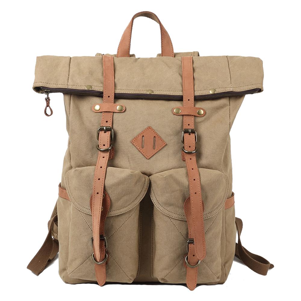 Stylish Canvas Laptop Backpack – Durable, Spacious Bag for Daily Use - Leather Purse Backpack