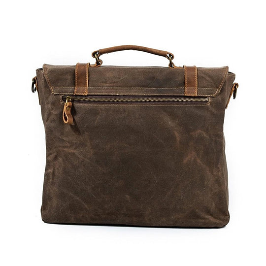 Men's and women's fashionable vintage waxed canvas messenger