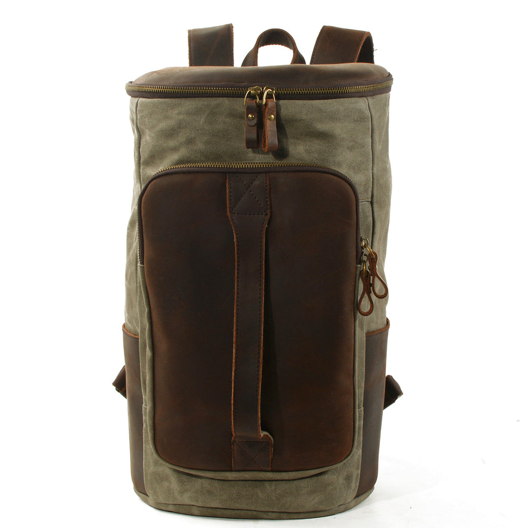 Durable Vintage Canvas Rucksack with Easy Access and Retro Charm