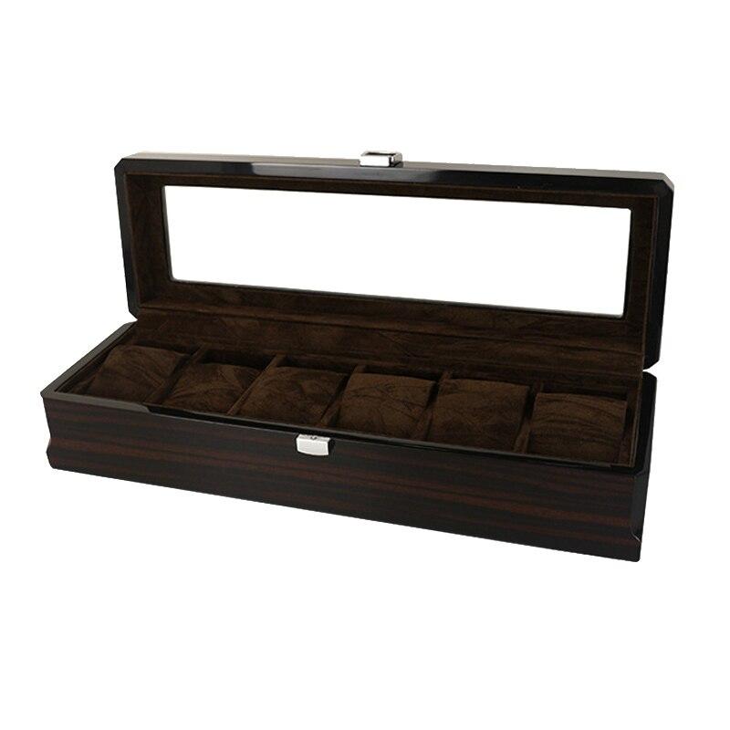 Dark Brown Handmade Wood Watch and Jewelry Storage Box - Leather Purse Backpack