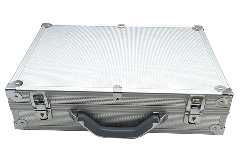 Silver Luxury Watch and Jewelry Suitcase Metal Storage Box