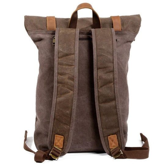 Waterproof luxury canvas leather daypack designed for students 20 liters