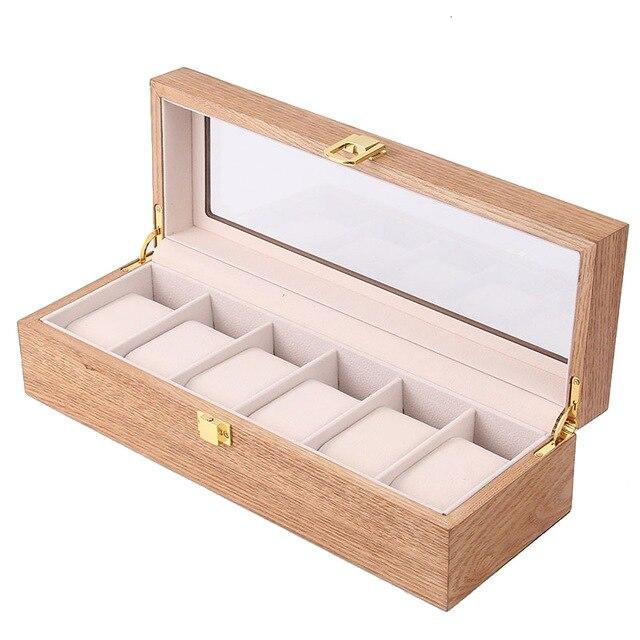 Retro Wooden Watch and Jewelry Collection Storage Organizer