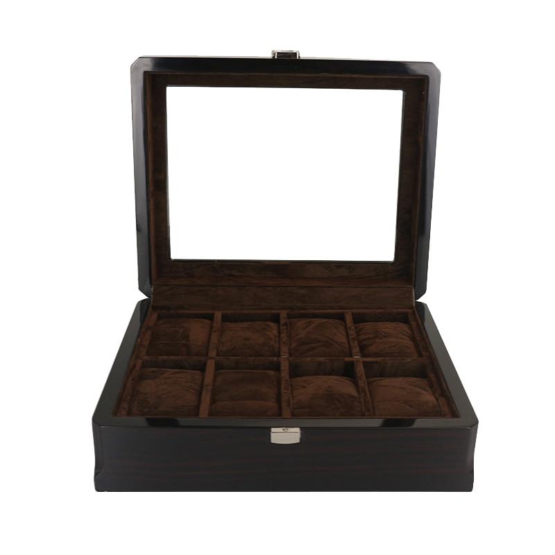 Black Handmade Wood Watch and Jewelry Storage Box - Leather Purse Backpack