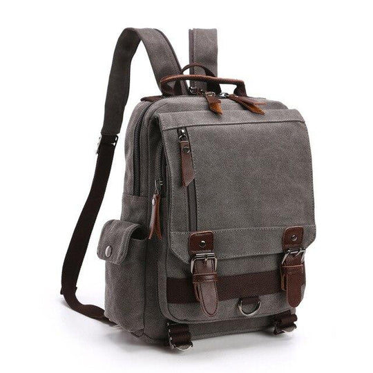 Vintage waxed canvas leather travel daypack 20L with waterproofing
