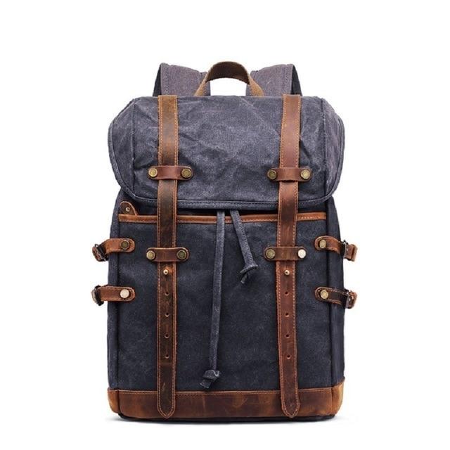 20-35L canvas leather waterproof daypack for students