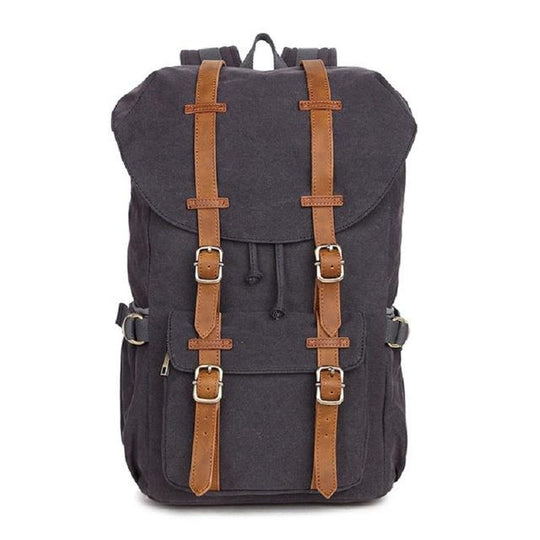 20-35L multi-functional canvas leather daypack for travel