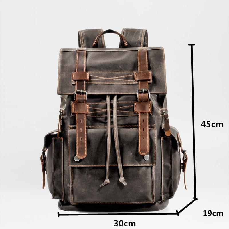 Casual daypack in vintage brown leather 20-35 liters for men