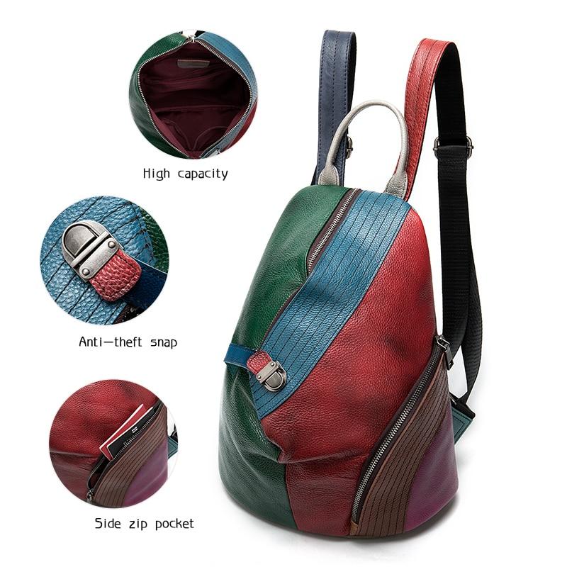 Stylish patchwork design women's backpack