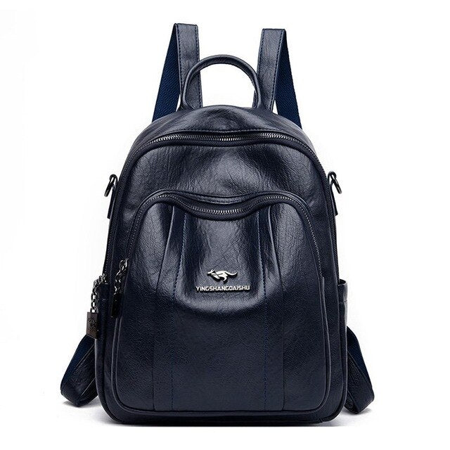 Luxury casual PU leather shoulder bag and backpack with ample space