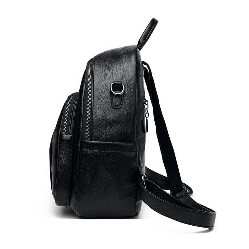 Trendy luxury PU leather shoulder bag and backpack with large capacity