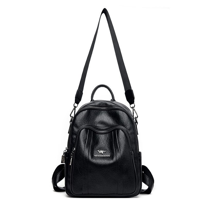 Chic and spacious casual PU leather shoulder bag and backpack from a luxury brand