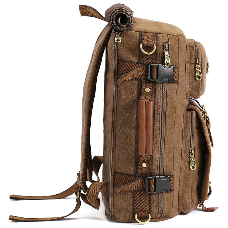 Retro style canvas leisure travel backpack 20-35L