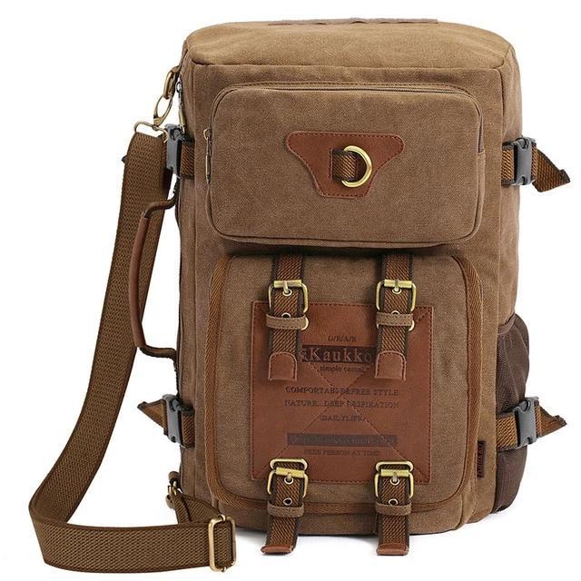 Men's canvas backpack for leisure travel 20-35 liters