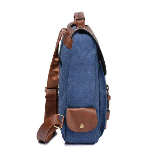 Canvas and leather hiking backpack with 20-35L capacity for travel