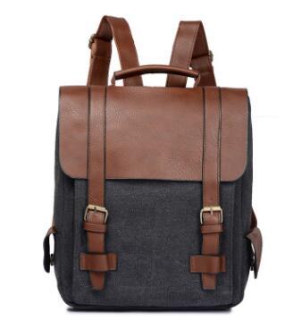 Men's canvas leather travel backpack in the 20-35 liter size