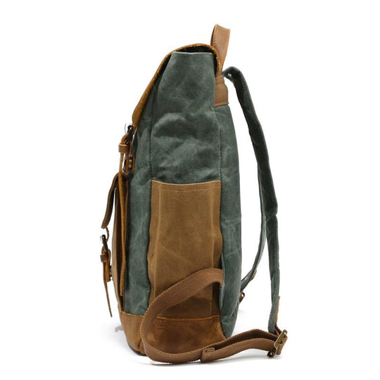 Two-tone leather daypack 20-35 liters