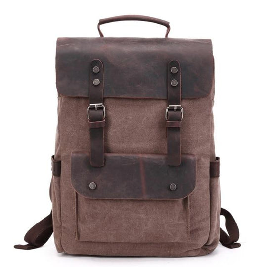 20-35L canvas leather backpack for school