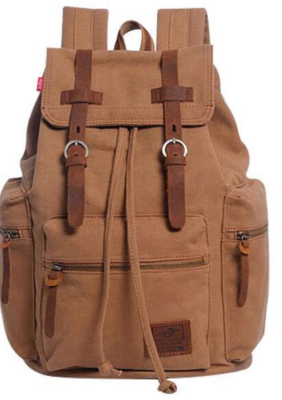 School and casual trekking backpack in canvas leather 20-35 liters