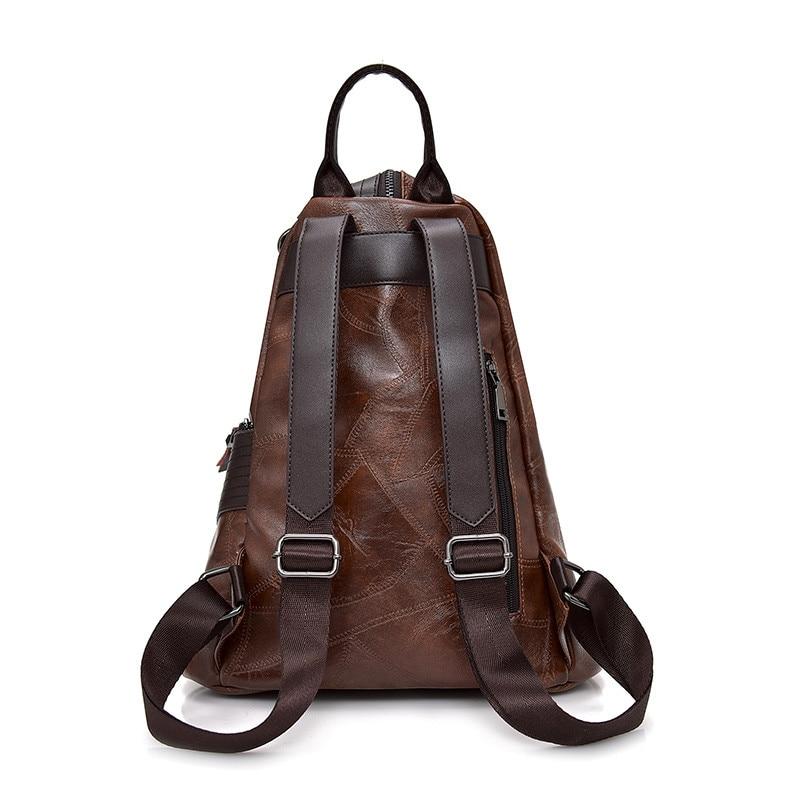 Trekking backpack in genuine leather with a side zipper, available in various colors