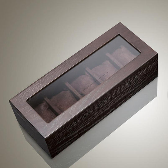 5 Slots Wooden Watch and Jewelry Storage Box with Window
