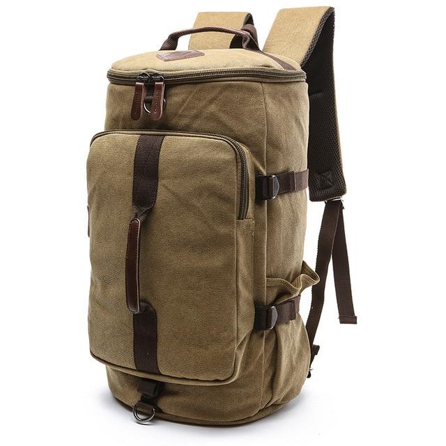 Waterproof canvas leather backpack for men with versatile features
