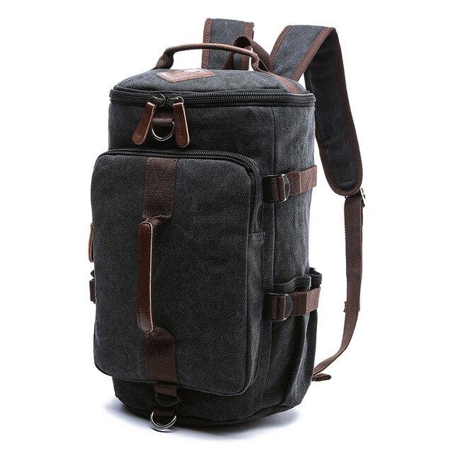 Waterproof canvas leather backpack for men with versatile features