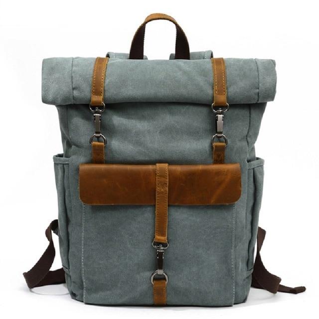 20L canvas leather daypack for travel in 5 different colors