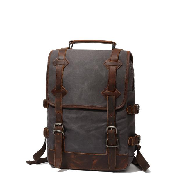 Large capacity waxed leather daypack in 3 color options