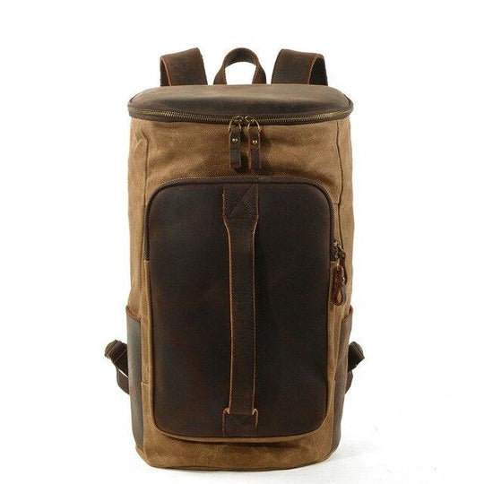 Vintage style waterproof leather daypack 20-35 liters