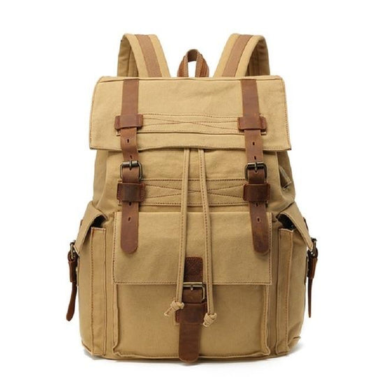 20-35L durable travel backpack in canvas leather