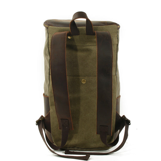 Durable Vintage Canvas Rucksack with Easy Access and Retro Charm