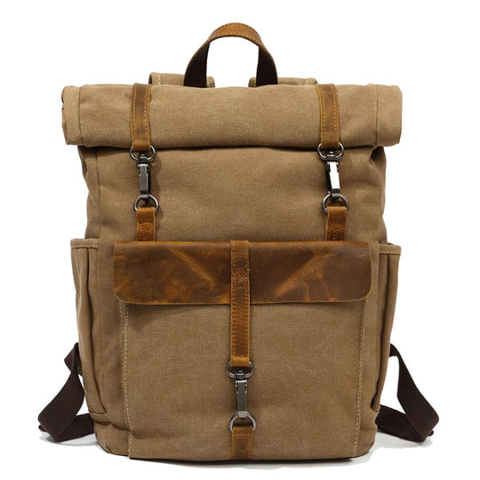 Vintage Retro Canvas Rucksack with Adjustable Straps